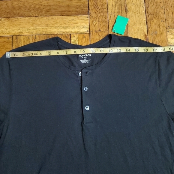 Bonobos Mens Prima Cotton Long Sleeve Henley Shirt Black Size XL - Picture 4 of 7